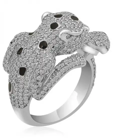 ​gümüş Kaplan Figürlü Bayan Yüzük