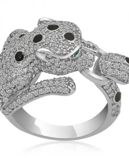 ​gümüş Kaplan Figürlü Bayan Yüzük