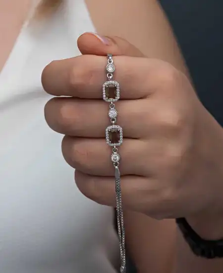​gümüş Kare Zultanit Taşlı Kadın Bileklik