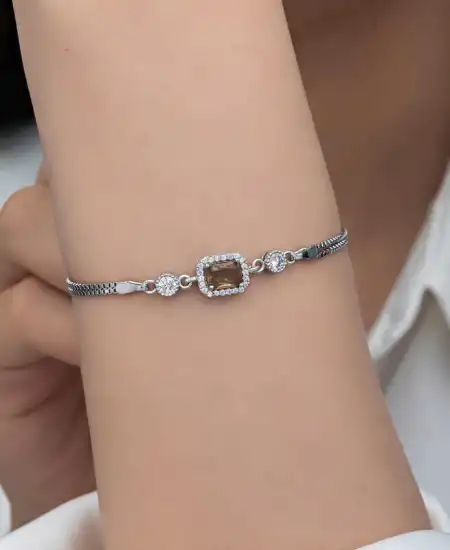 ​gümüş Kare Zultanit Taşlı Kadın Bileklik