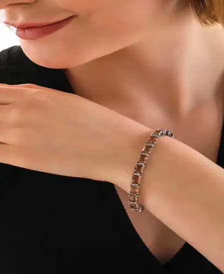 ​gümüş Kare Zultanit Taşlı Kadın Bileklik