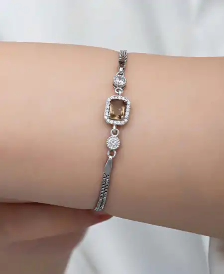 ​gümüş Kare Zultanit Taşlı Kadın Bileklik