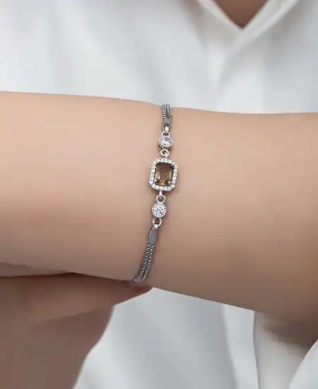 ​gümüş Kare Zultanit Taşlı Kadın Bileklik