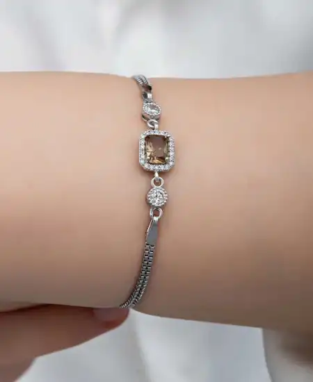 ​gümüş Kare Zultanit Taşlı Kadın Bileklik
