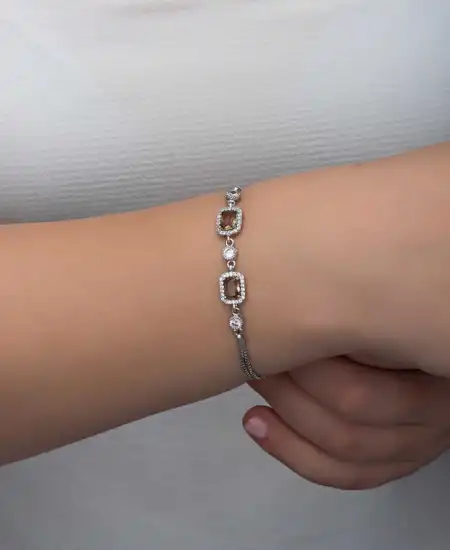 ​gümüş Kare Zultanit Taşlı Kadın Bileklik