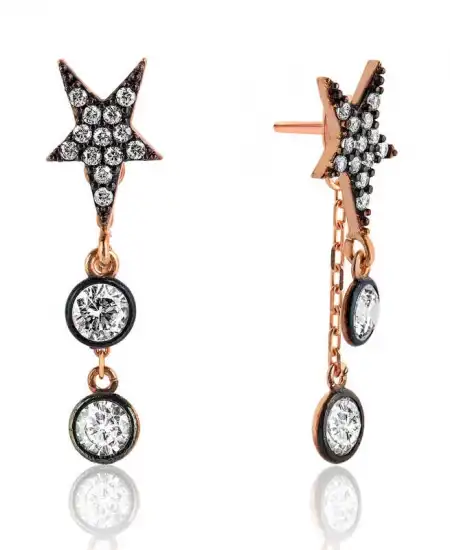 ​gümüş Kutup Yıldızı Küpe