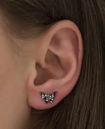 ​gümüş Mix Kelebek Küpe