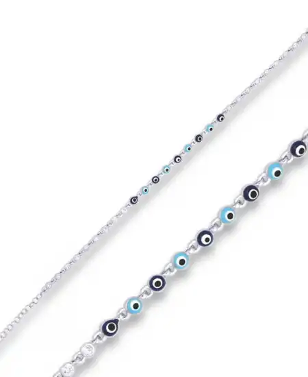 ​gümüş Nazar Boncuklu Bileklik