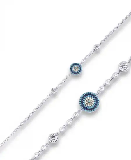 ​gümüş Nazar Boncuklu Bileklik