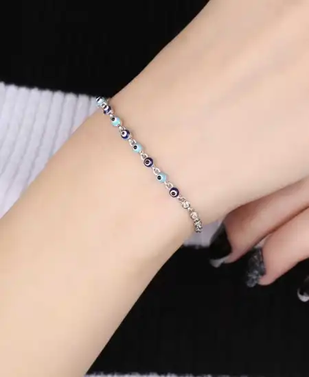 ​gümüş Nazar Boncuklu Bileklik