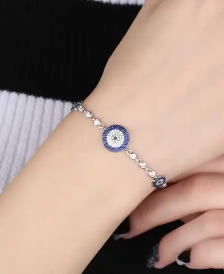 ​gümüş Nazar Boncuklu Bileklik