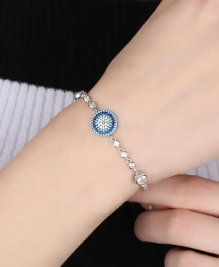 ​gümüş Nazar Boncuklu Bileklik