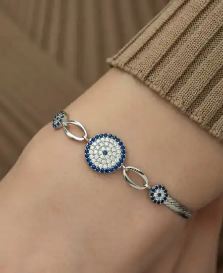 ​gümüş Nazar Boncuklu Bileklik