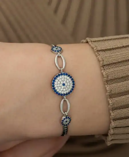 ​gümüş Nazar Boncuklu Bileklik