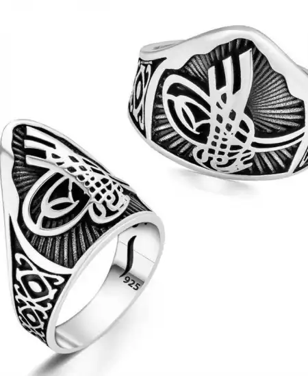 ​​gümüş Osmanlı Tuğrası Başparmak Erkek Yüzük