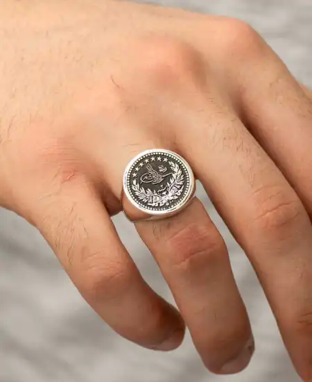 ​​gümüş Osmanlı Tuğrası Erkek Yüzük
