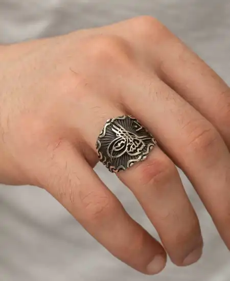 ​​gümüş Osmanlı Tuğrası Erkek Yüzük