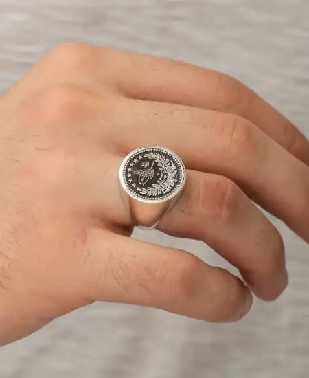 ​​gümüş Osmanlı Tuğrası Erkek Yüzük