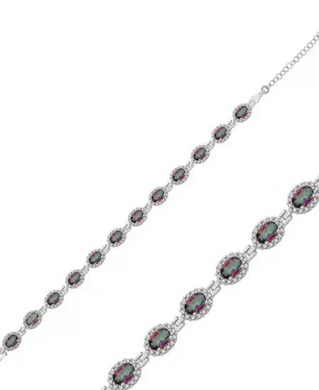 ​gümüş Oval Su Yolu Bayan Bileklik