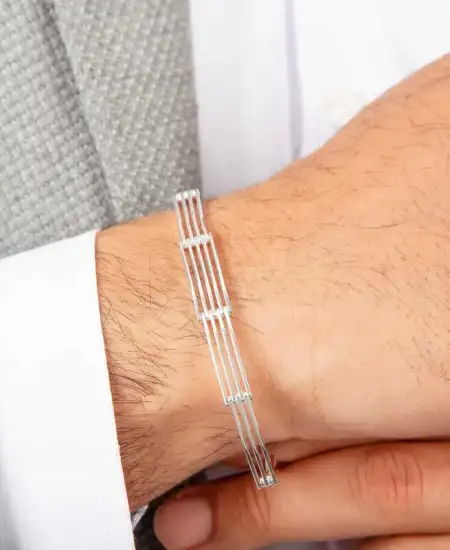 ​gümüş Parçalı Erkek Bileklik