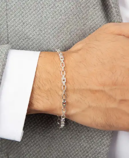 ​gümüş Parçalı Erkek Bileklik