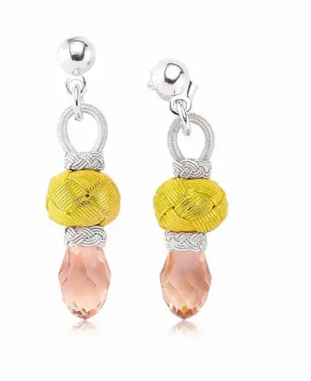 ​gümüş Pembe Taşlı Kazaz Kadın Küpe