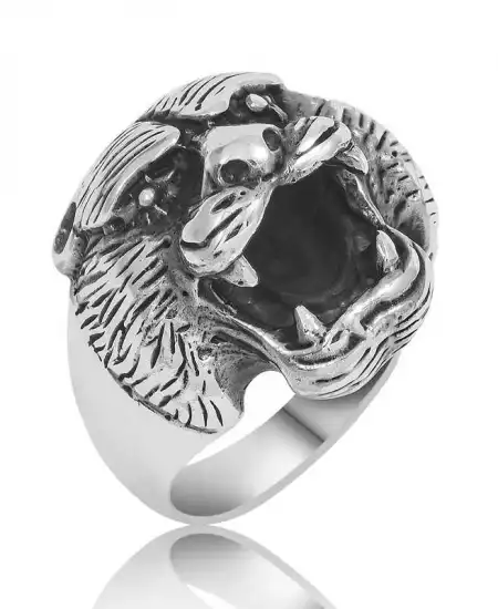 ​gümüş Puma Kafası Erkek Yüzük