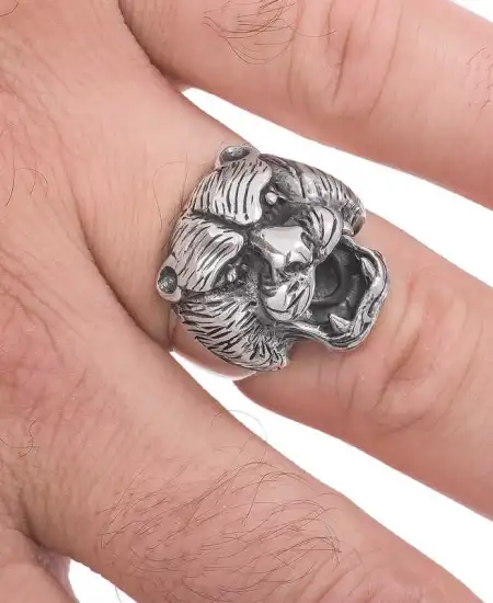 ​gümüş Puma Kafası Erkek Yüzük