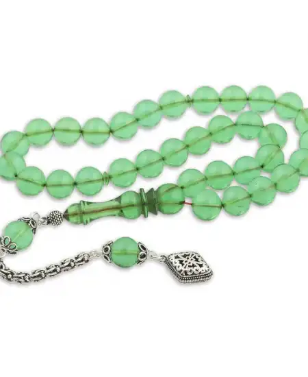 ​gümüş Püskül Yeşil Küre Ateş Kehribar Tesbih