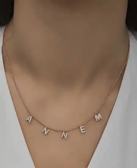 ​gümüş Rose Annem Yazılı Bayan Kolye