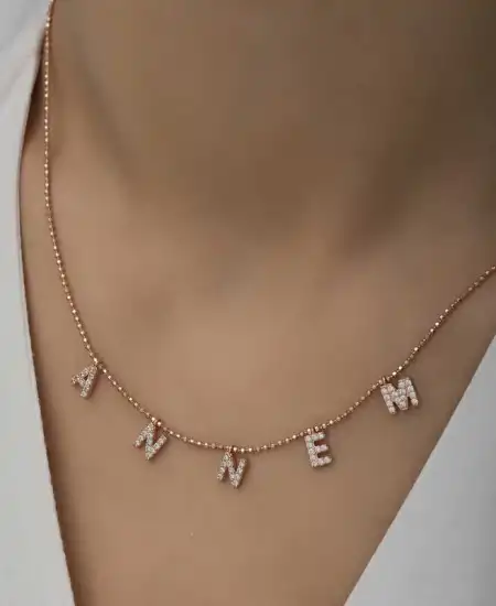 ​gümüş Rose Annem Yazılı Bayan Kolye