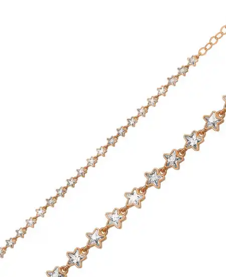 ​gümüş Rose Beyaz Yıldız Bayan Bileklik