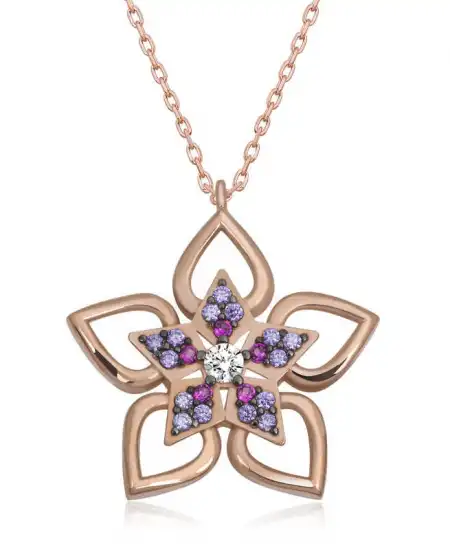 ​gümüş Rose Çiçek Kadın Kolye