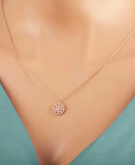 ​gümüş Rose Çiçek Kadın Kolye