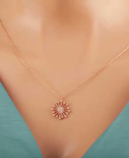 ​gümüş Rose Çiçek Kadın Kolye