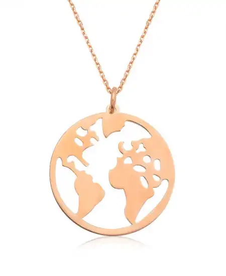 ​gümüş Rose Dünya Kolye