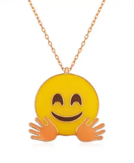 ​gümüş Rose El Sallayan Emoji Bayan Kolye