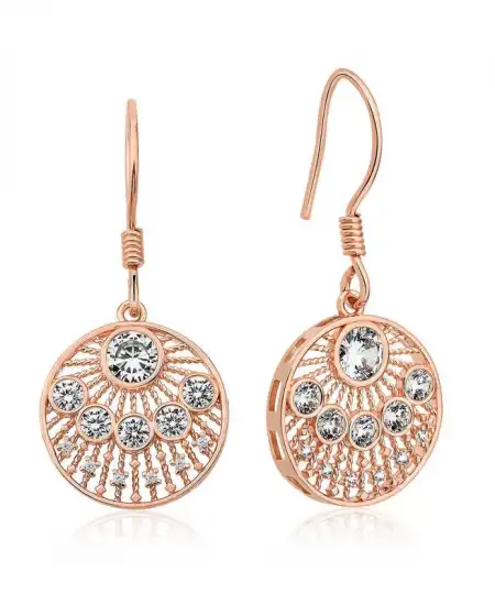 ​gümüş Rose Etnik Desenli Bayan Küpe