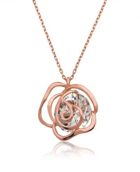 ​gümüş Rose Gül Kadın Kolye