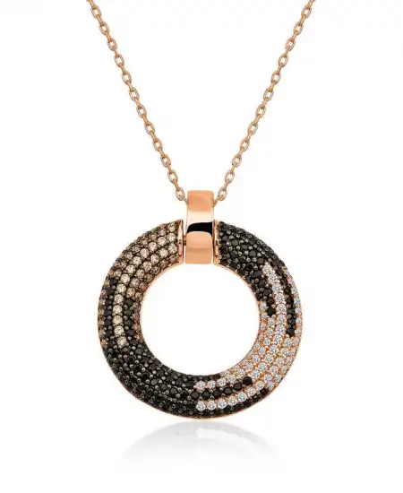 ​gümüş Rose Halka Bayan Kolye