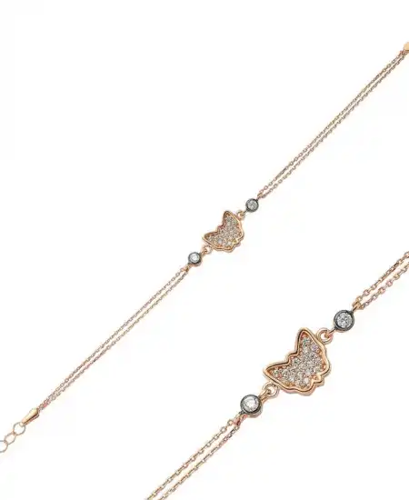 ​gümüş Rose Kelebek Bayan Bileklik