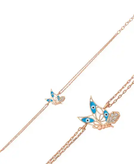 ​gümüş Rose Kelebek Kadın Bileklik