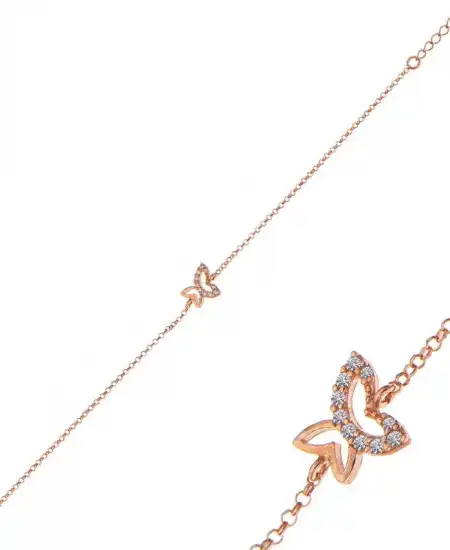 ​gümüş Rose Kelebek Kadın Bileklik