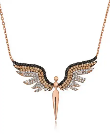 ​gümüş Rose Mikail Meleği Bayan Kolye