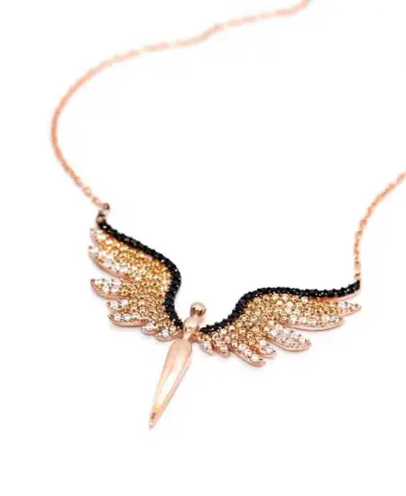 ​gümüş Rose Mikail Meleği Bayan Kolye