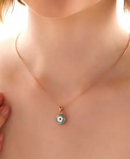 ​gümüş Rose Nazar Kadın Kolye
