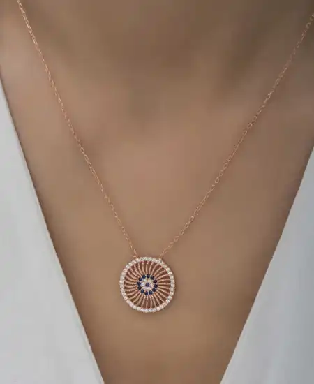 ​gümüş Rose Nazar Kadın Kolye
