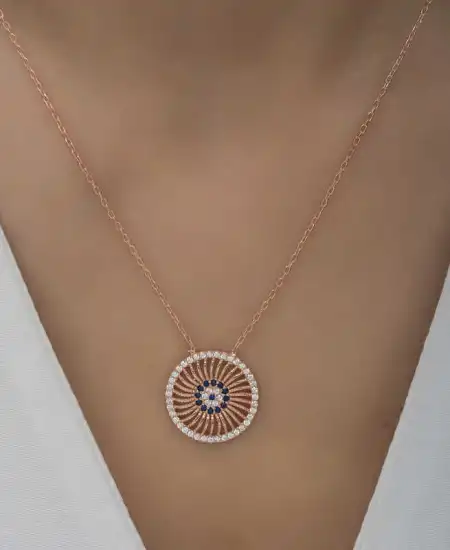 ​gümüş Rose Nazar Kadın Kolye