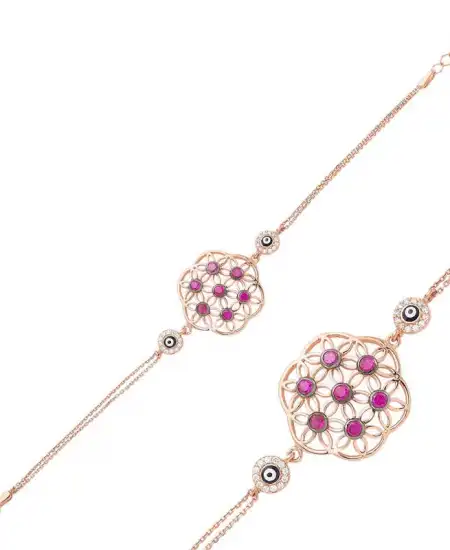 ​gümüş Rose Yaşam Çiçeği Bayan Bileklik