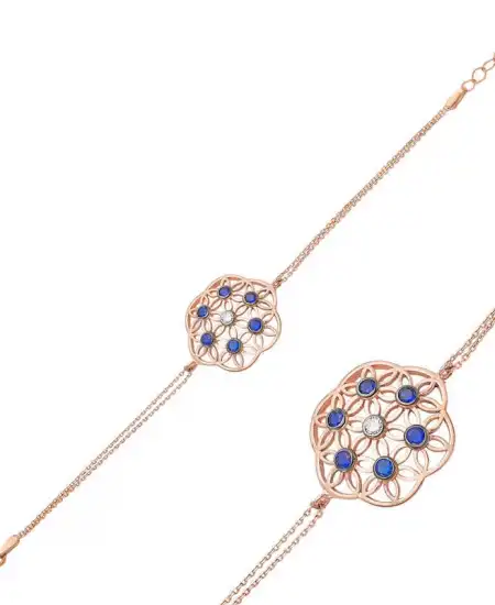 ​gümüş Rose Yaşam Çiçeği Bileklik